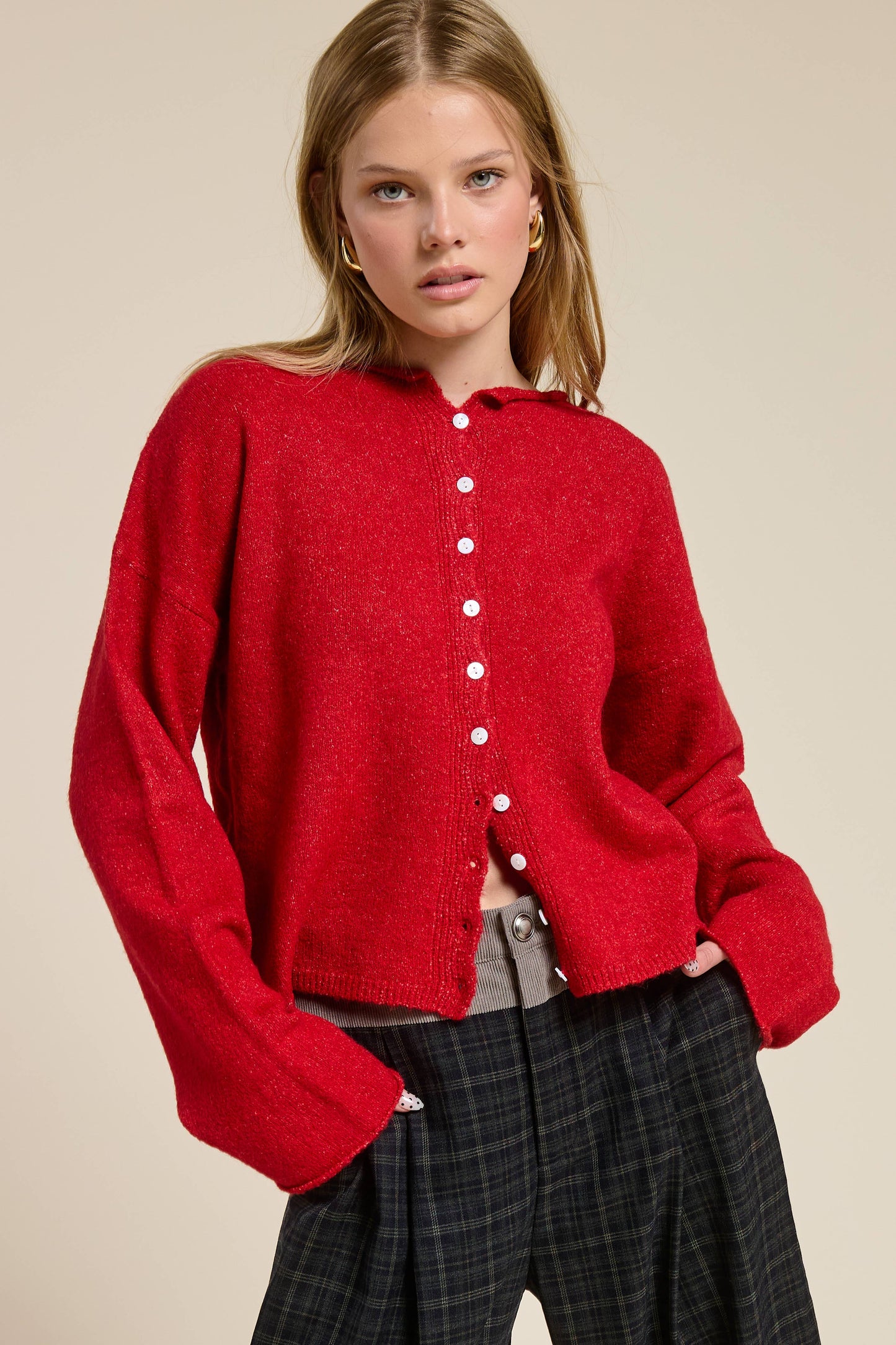 Essential Button Down Cardigan Top