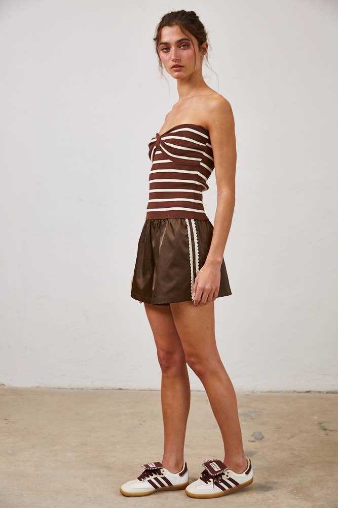 Striped Removable Strap Tank Top