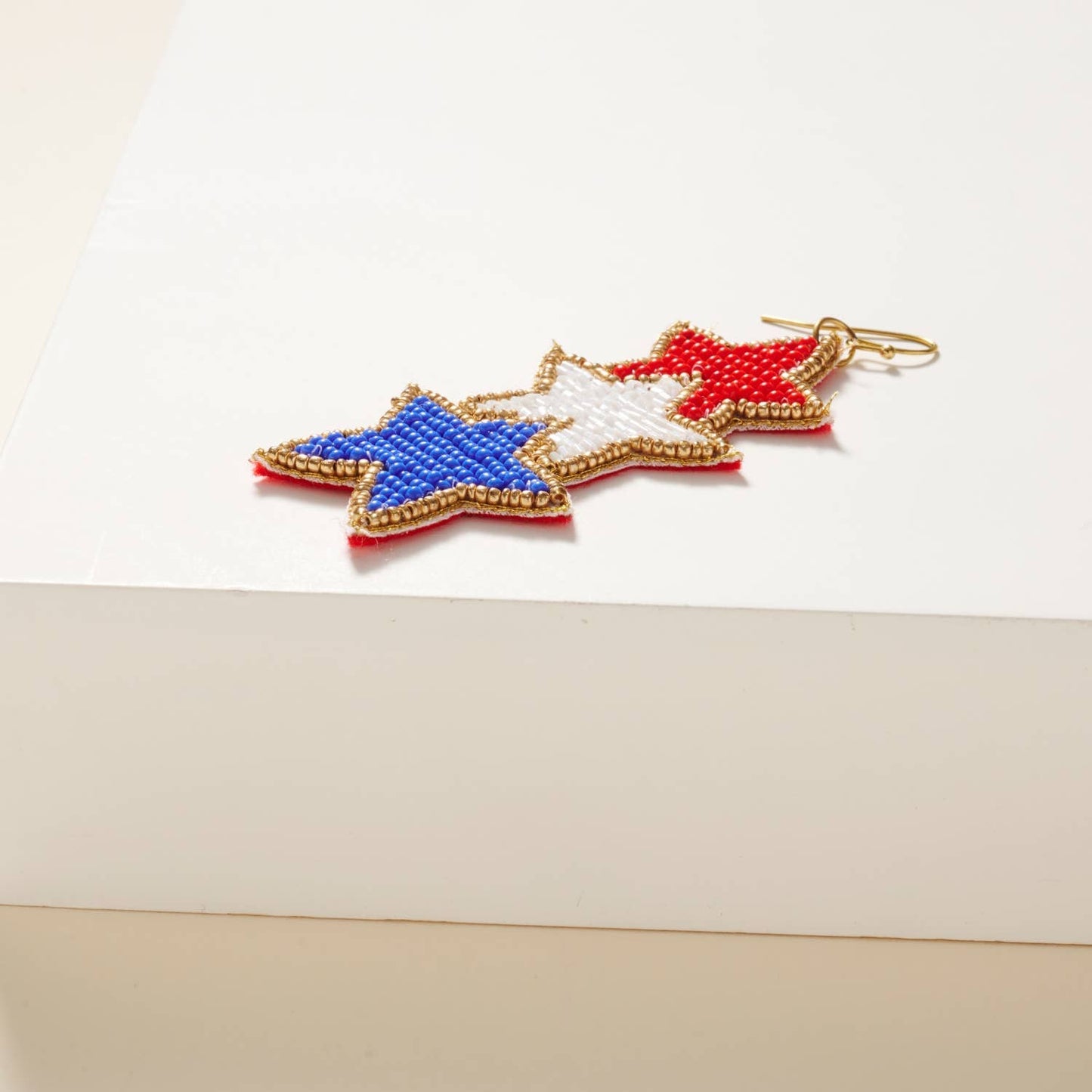 USA Stars Seed Beaded Earrings