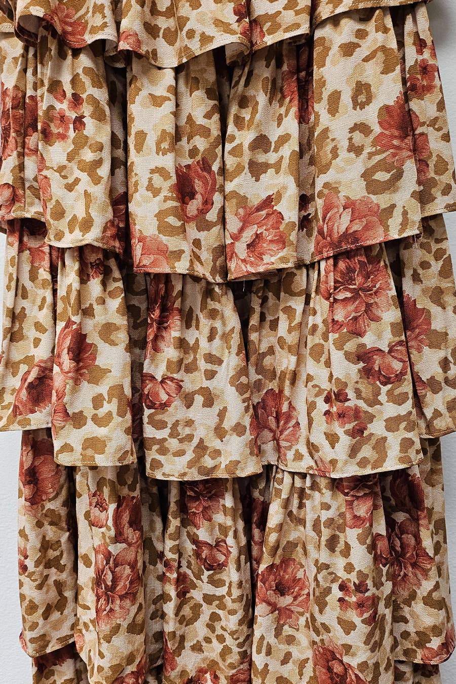 Printed Tiered Ruffle Maxi Skirt