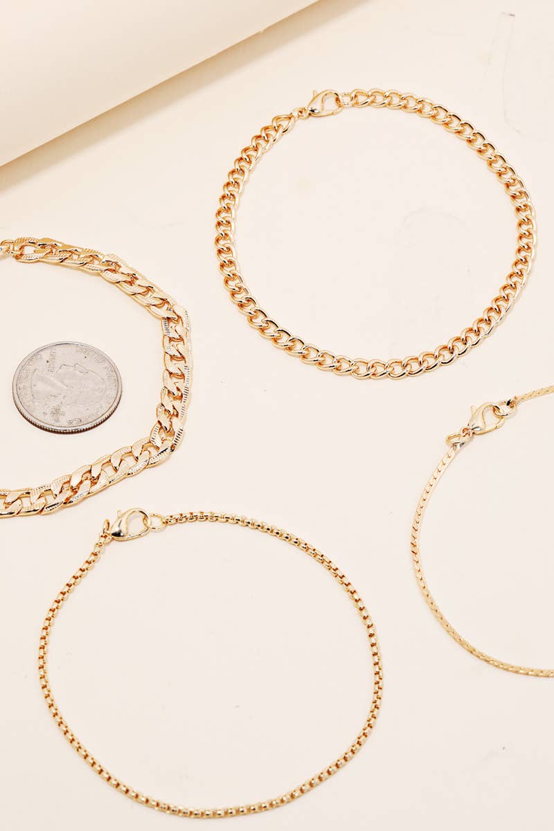 Multi Assorted Chain Link Bracelet