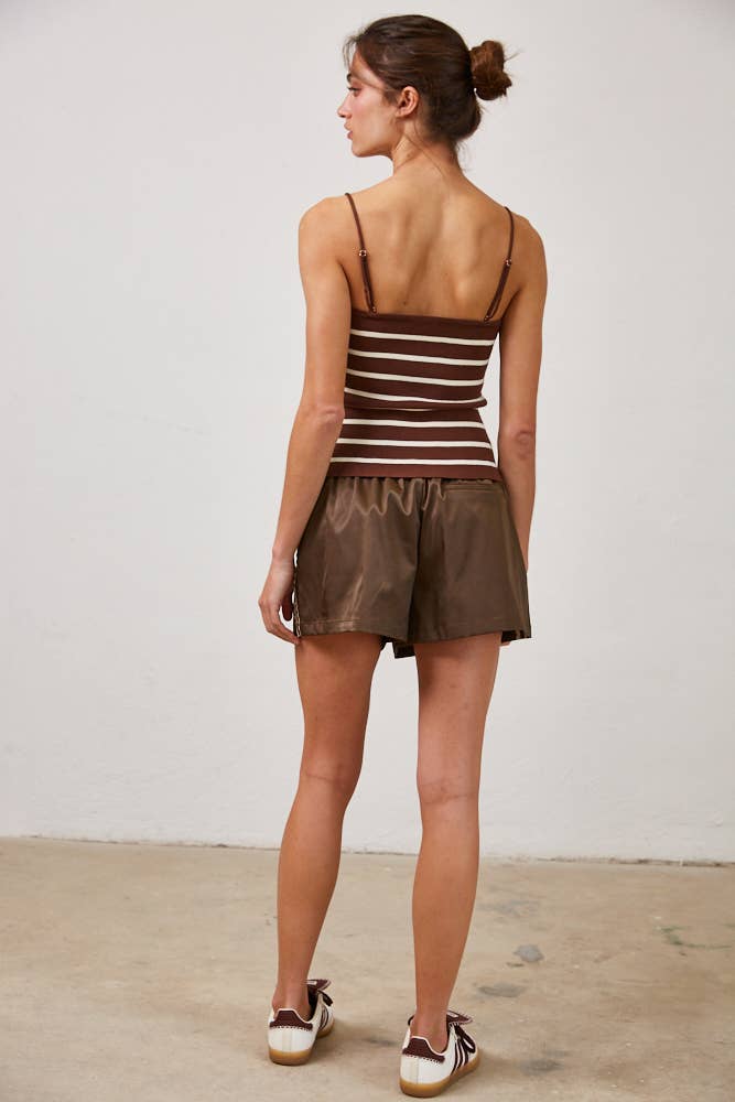 Striped Removable Strap Tank Top