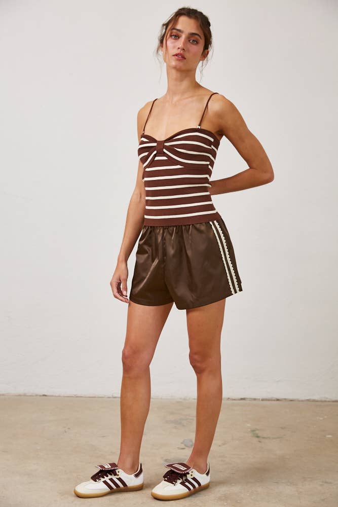 Striped Removable Strap Tank Top