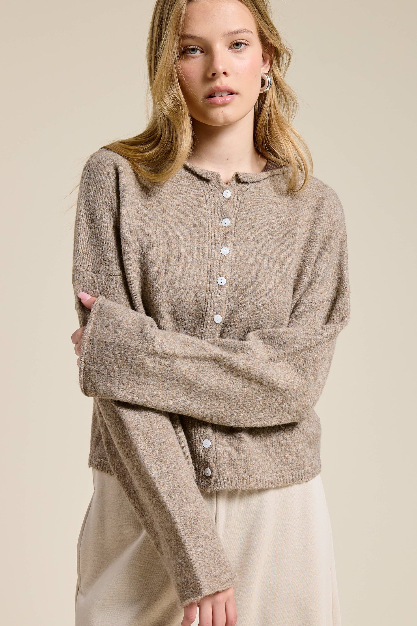 Essential Button Down Cardigan Top
