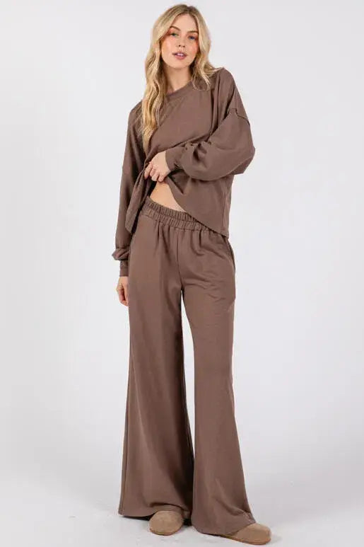 Terry Wide Leg Pants