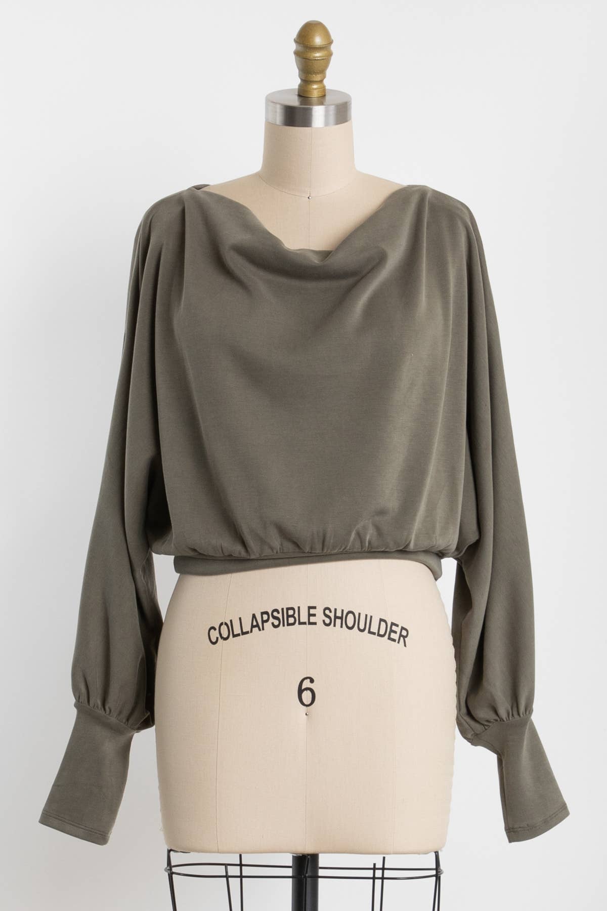 Jersey Boat Neck Long Sleeve Top