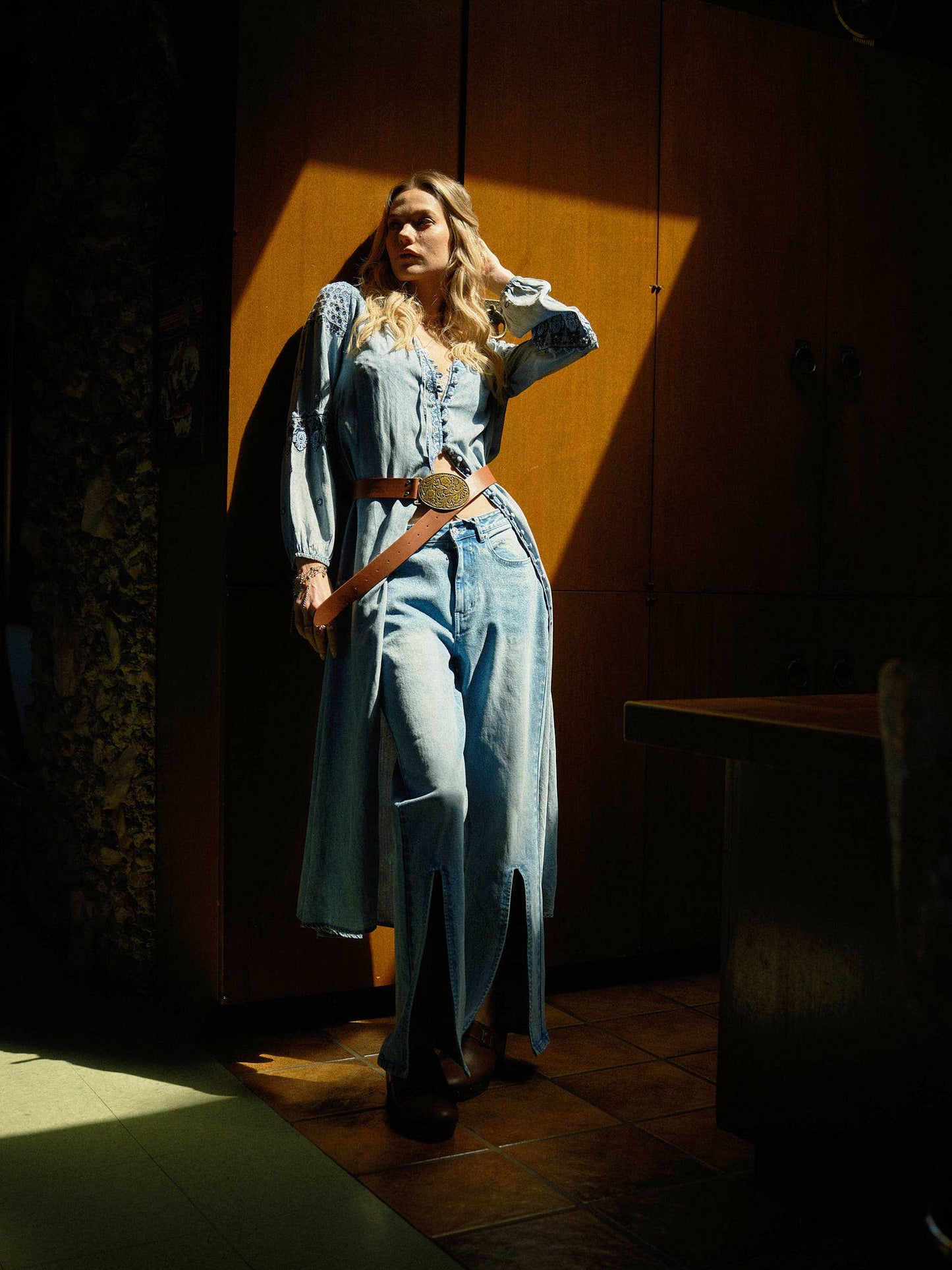 Embroidered Tencel Maxi Dress