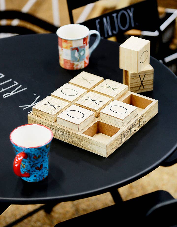 Wooden Decorative Tic Tac Toe Board Game