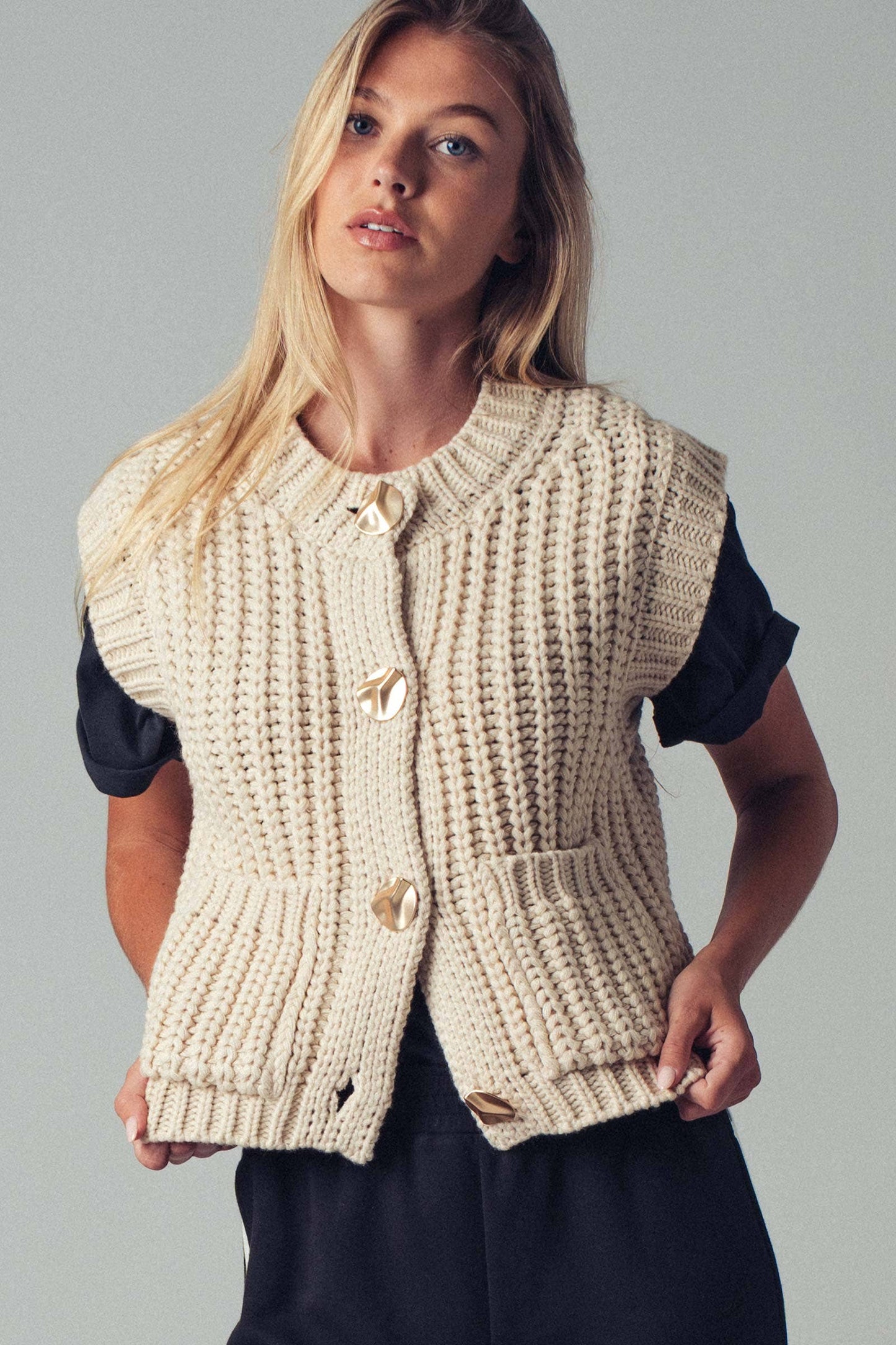 Chunky Knit Sweater Vest