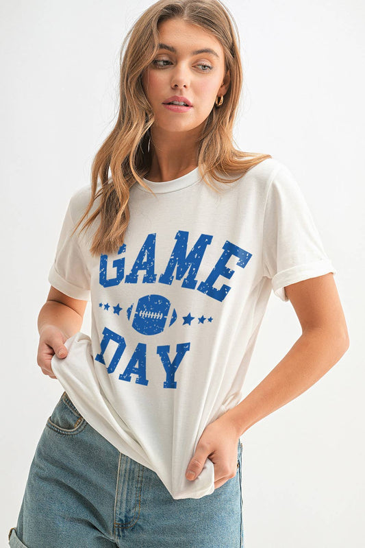 GAME DAY Letter Rugby Football Graphic T-Shirt
