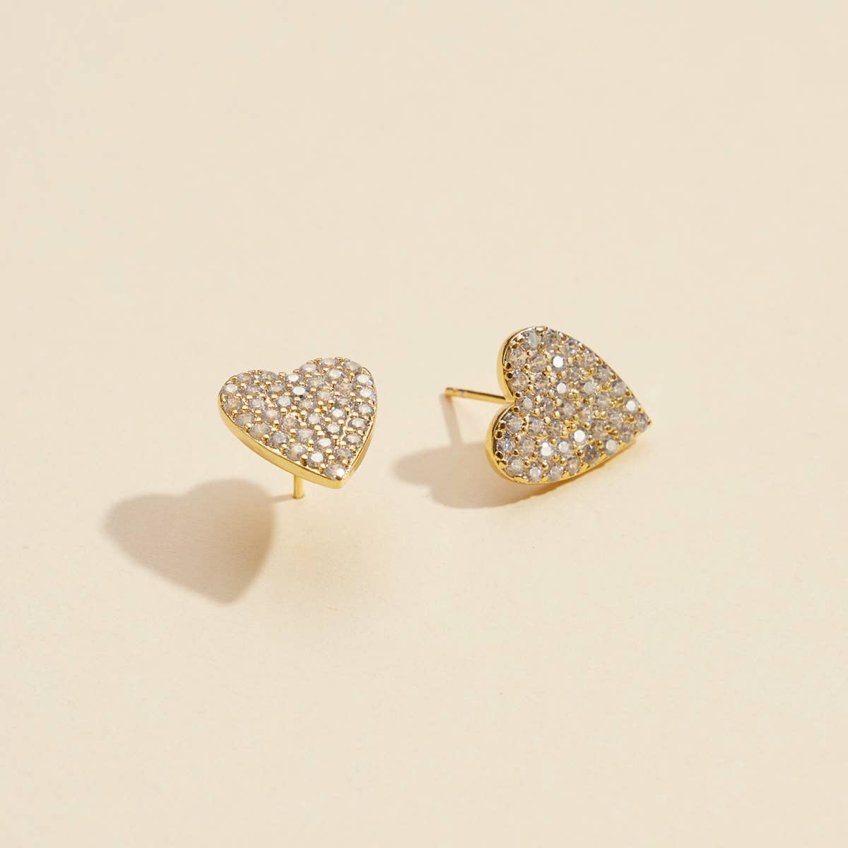 Heart Gold Dip Stud Earrings