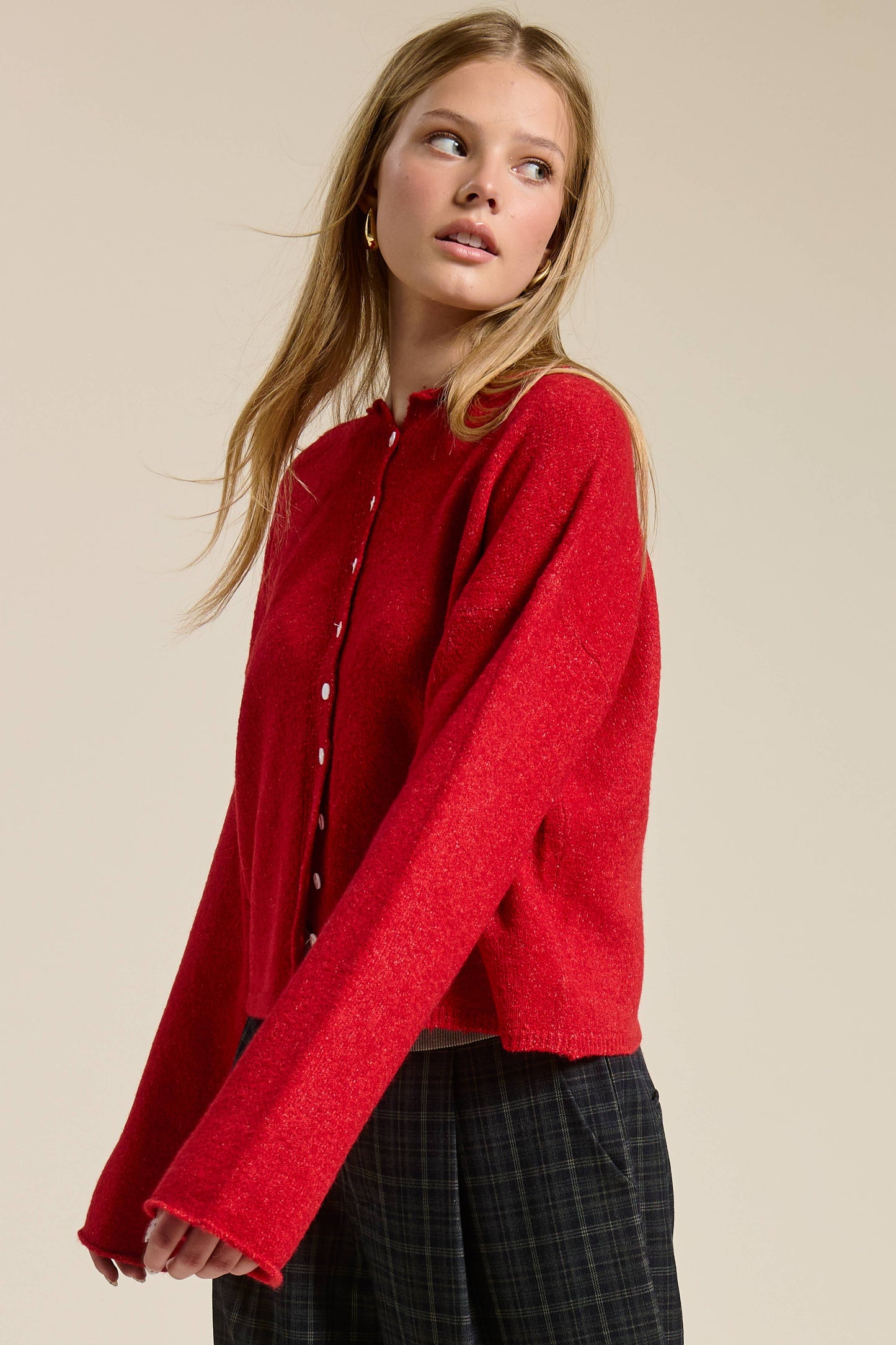 Essential Button Down Cardigan Top