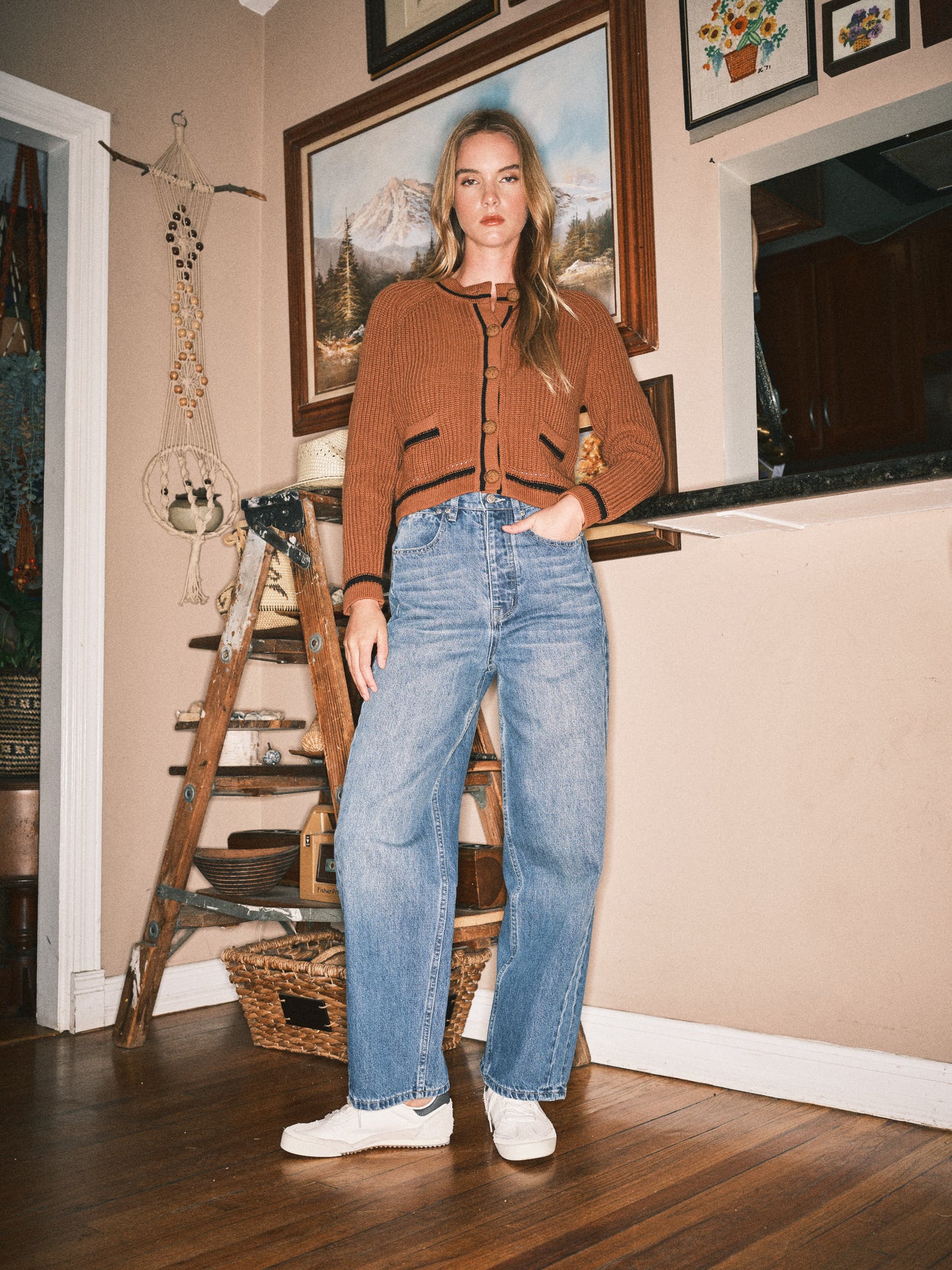 NUTMEG CHUNKY BUTTON DOWN CARDIGAN