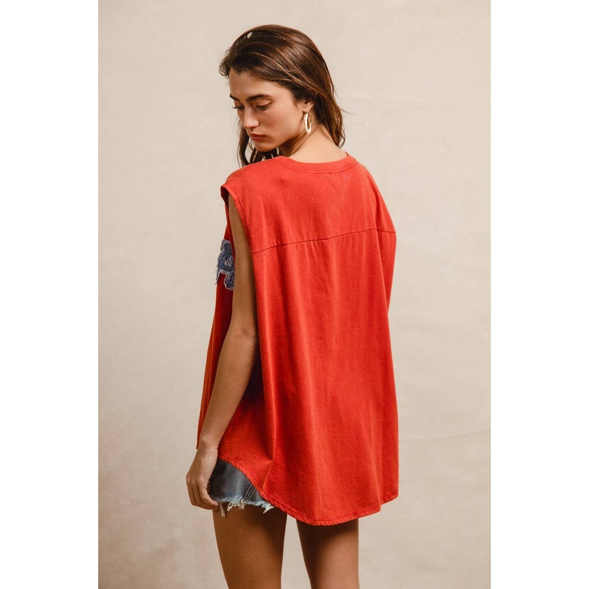 AMERICA PATCHED SLEEVELESS TOP
