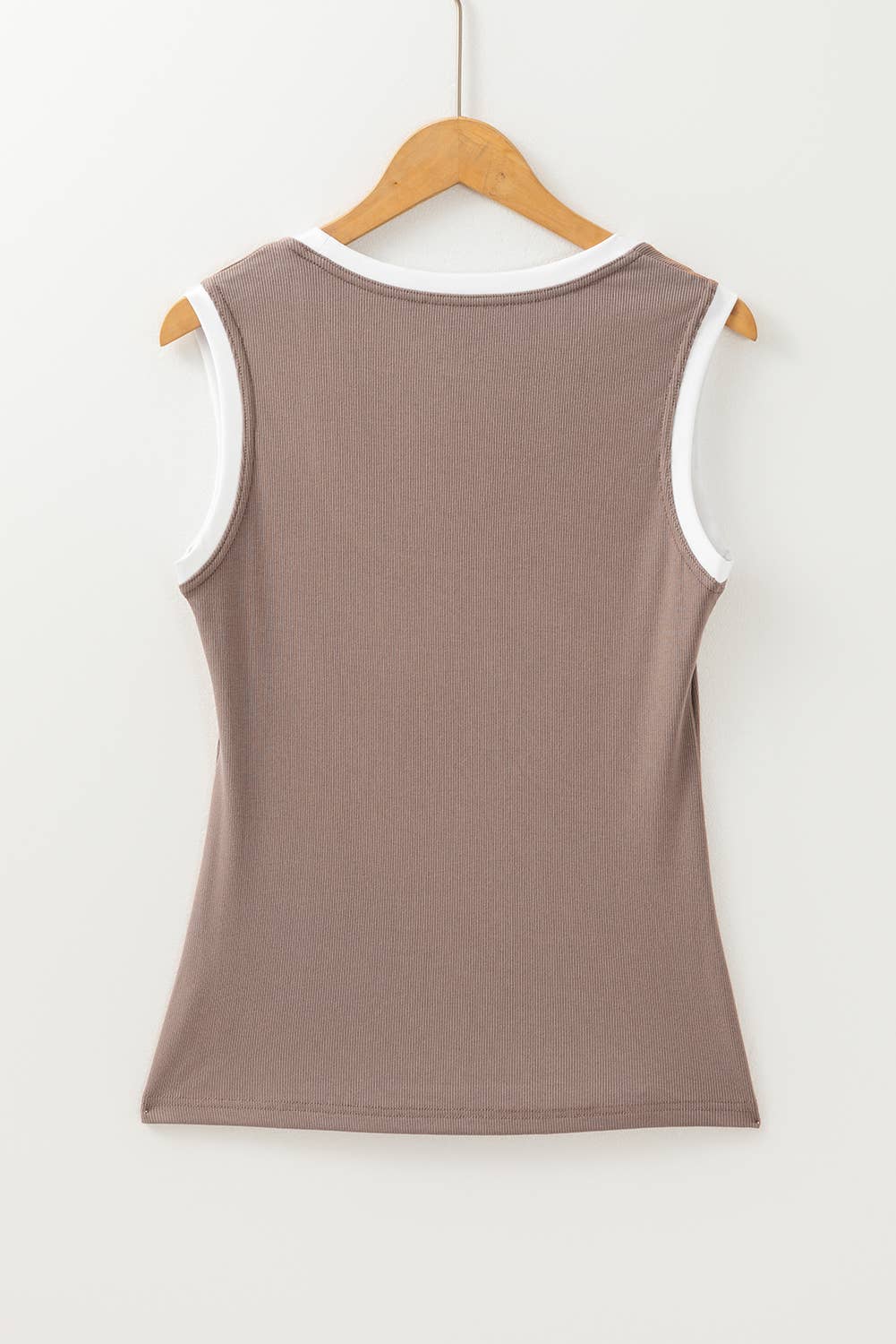 Ribbed Knit Colorblock Fit Tank Top