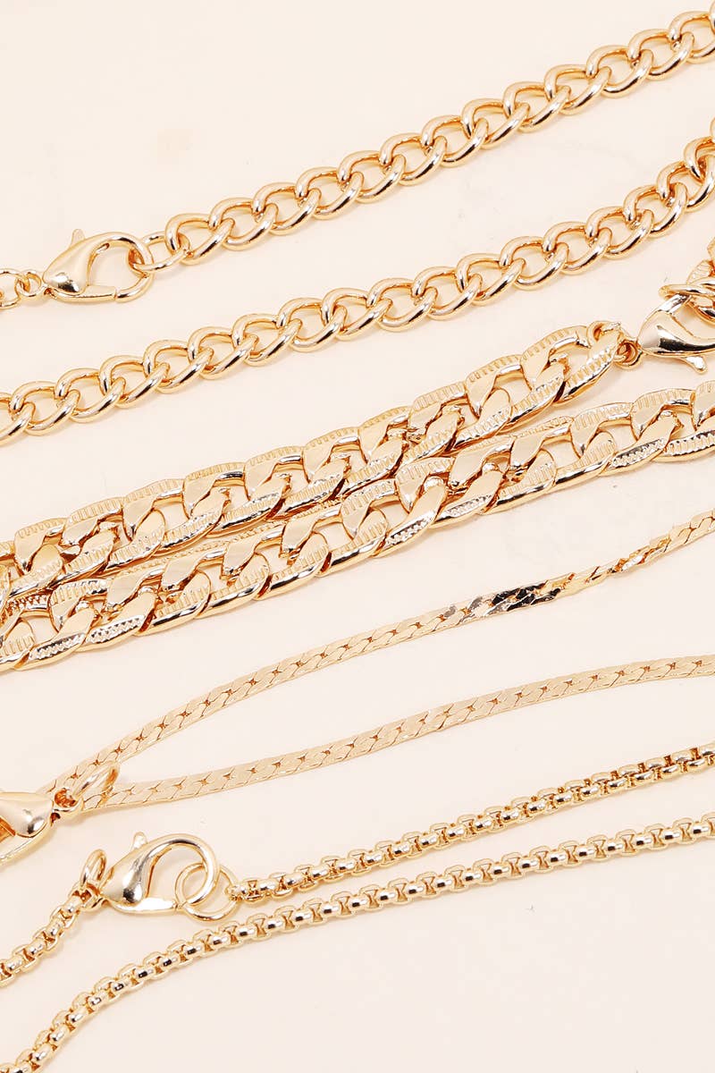 Multi Assorted Chain Link Bracelet