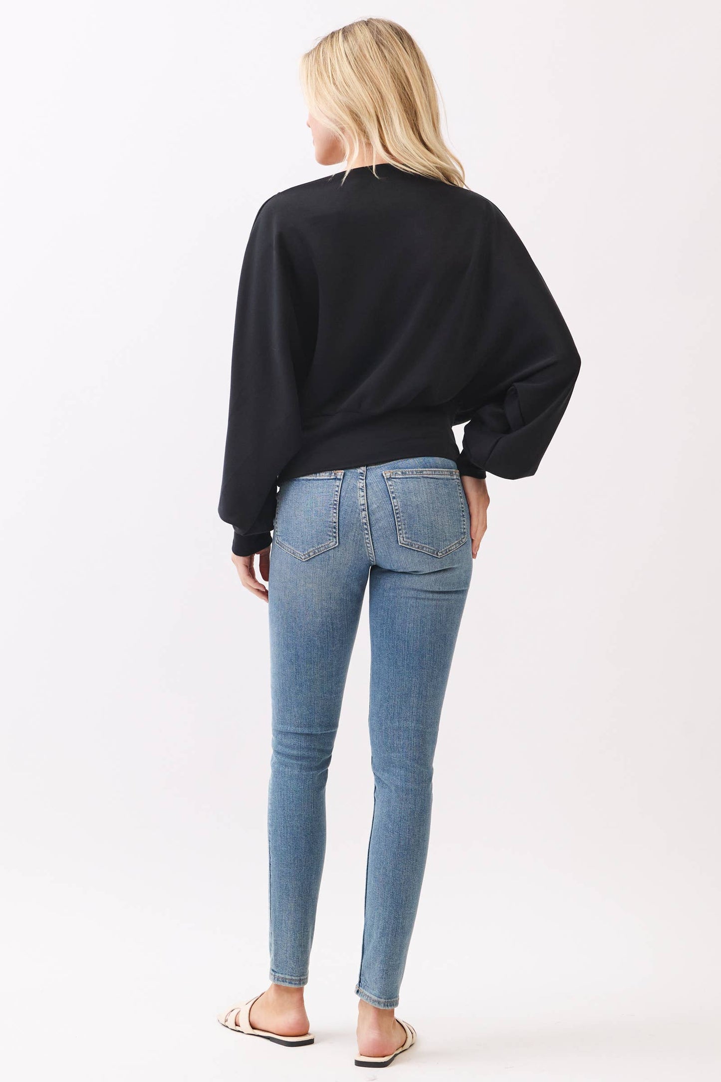 Jersey Boat Neck Long Sleeve Top