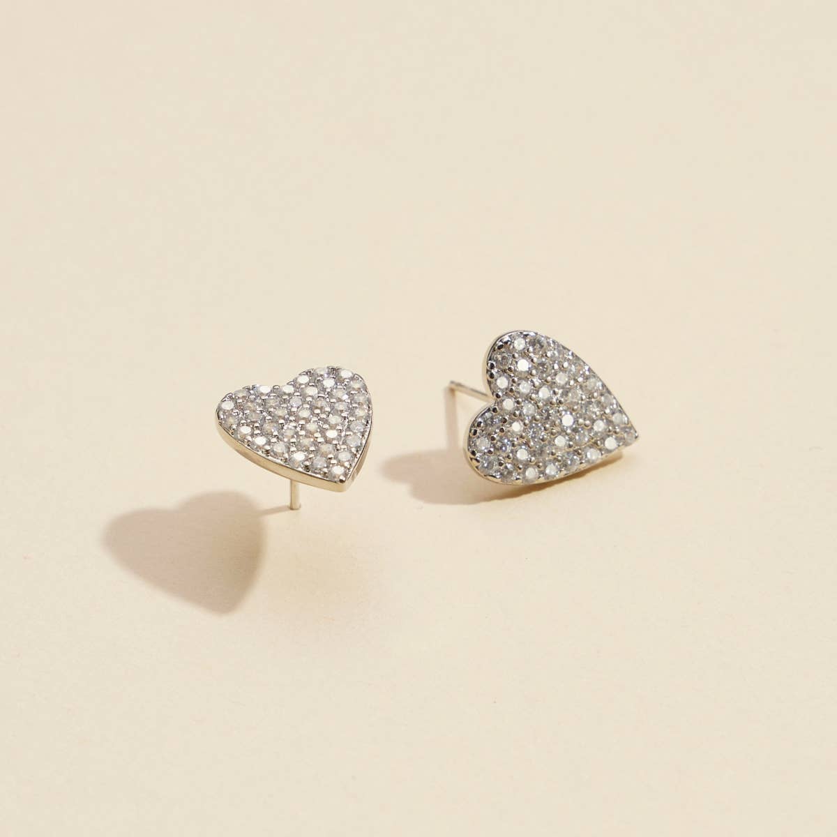 Heart Gold Dip Stud Earrings