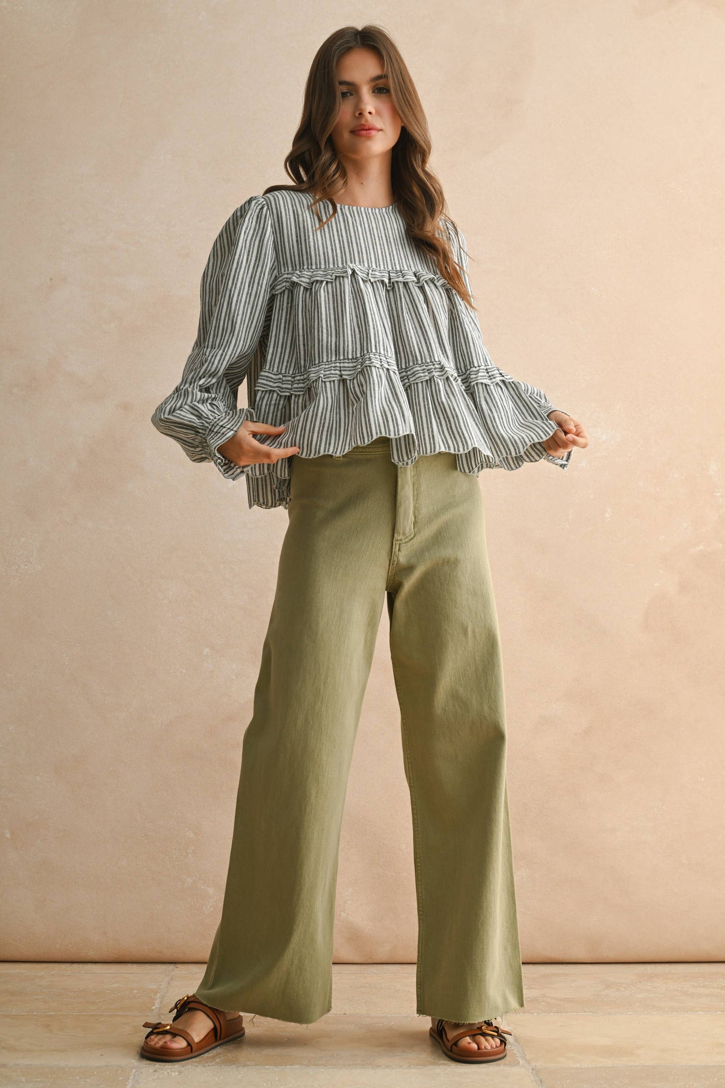 STRAIGHT WIDE LEG DENIM PANTS