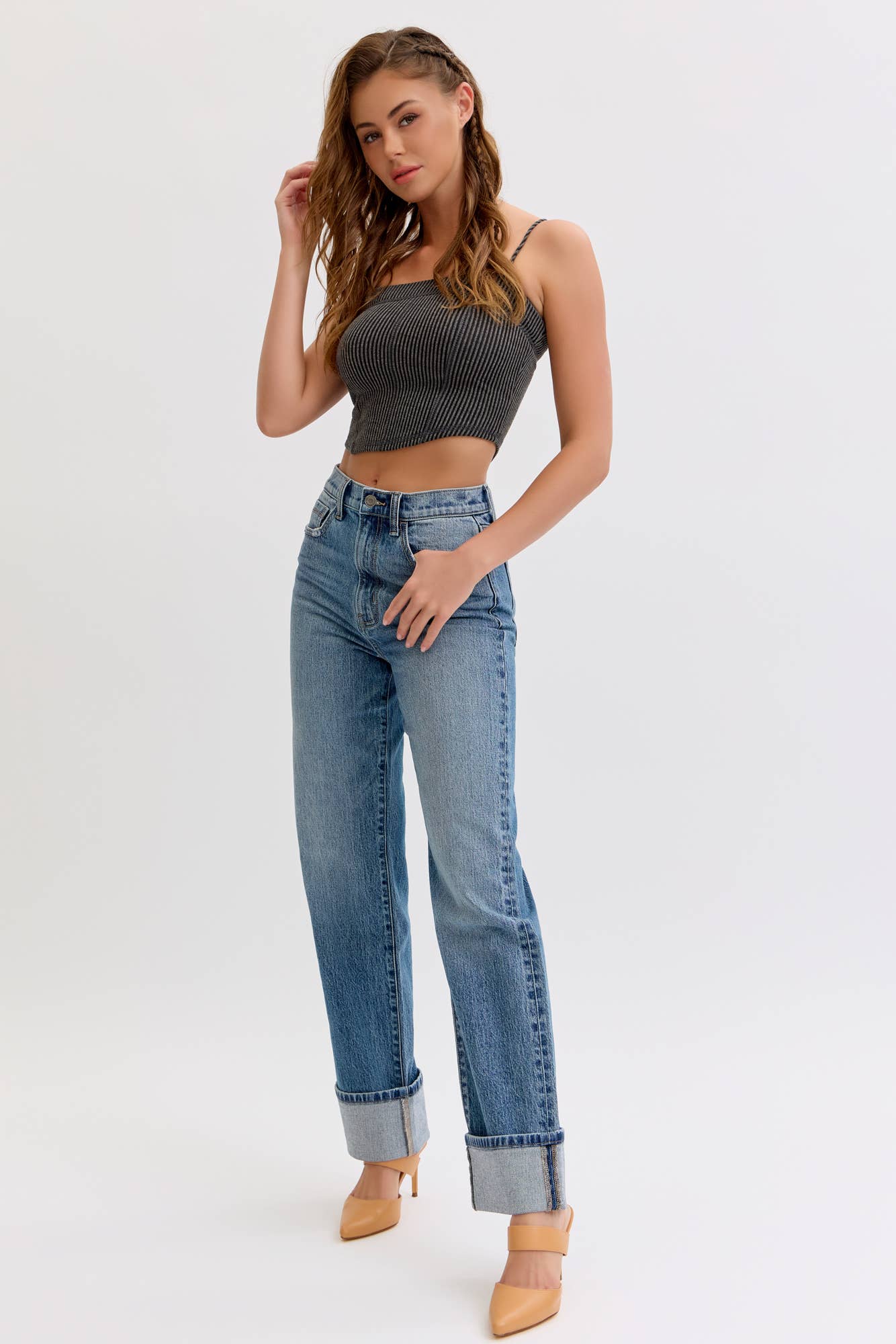Super High Rise Dad Jean with Cuff