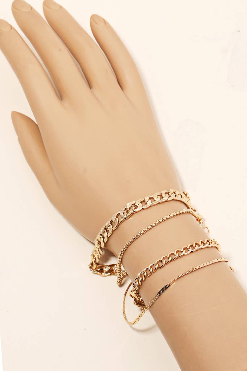 Multi Assorted Chain Link Bracelet