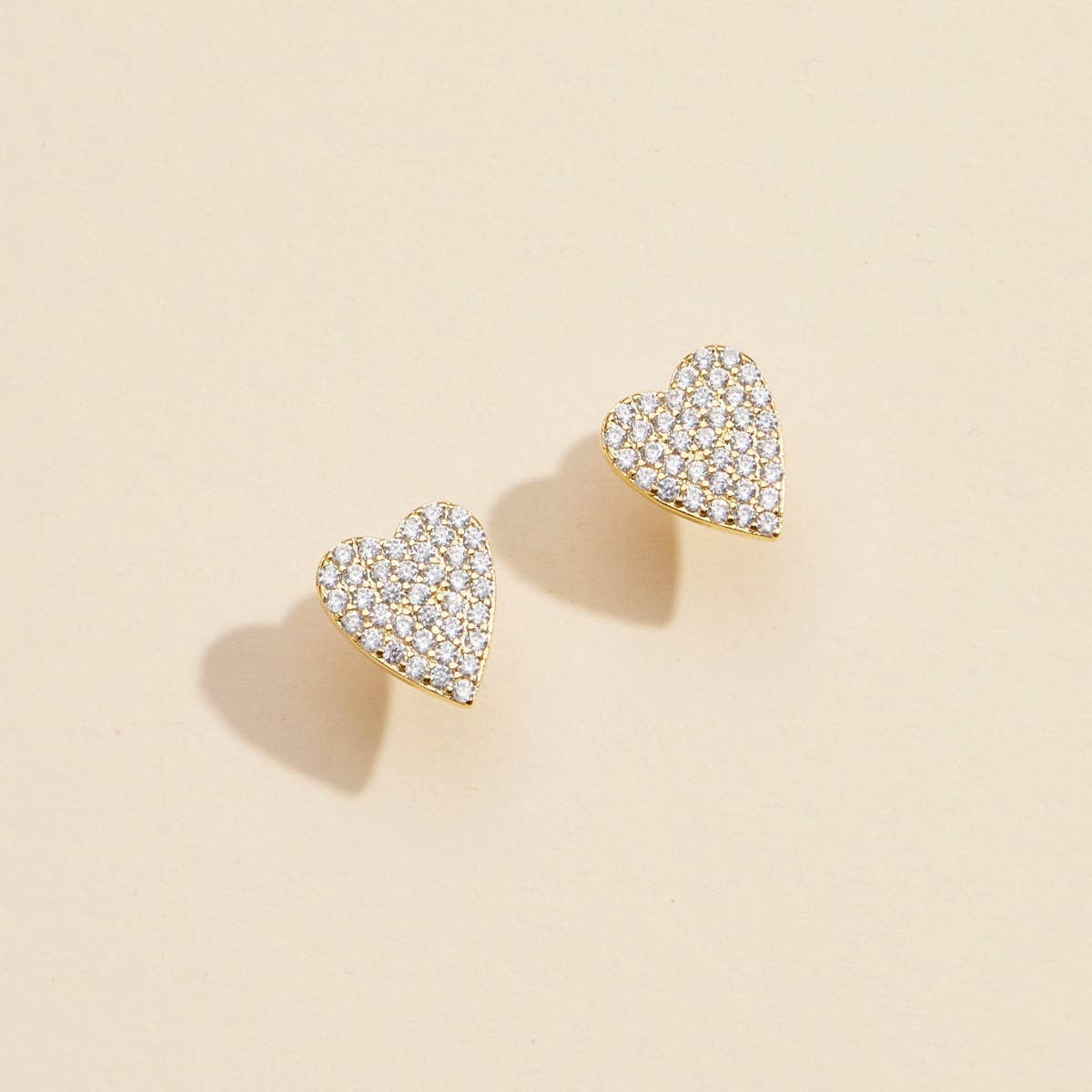 Heart Gold Dip Stud Earrings
