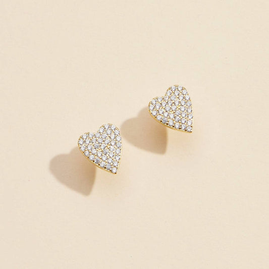 Heart Gold Dip Stud Earrings