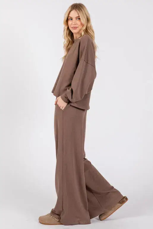 Terry Wide Leg Pants