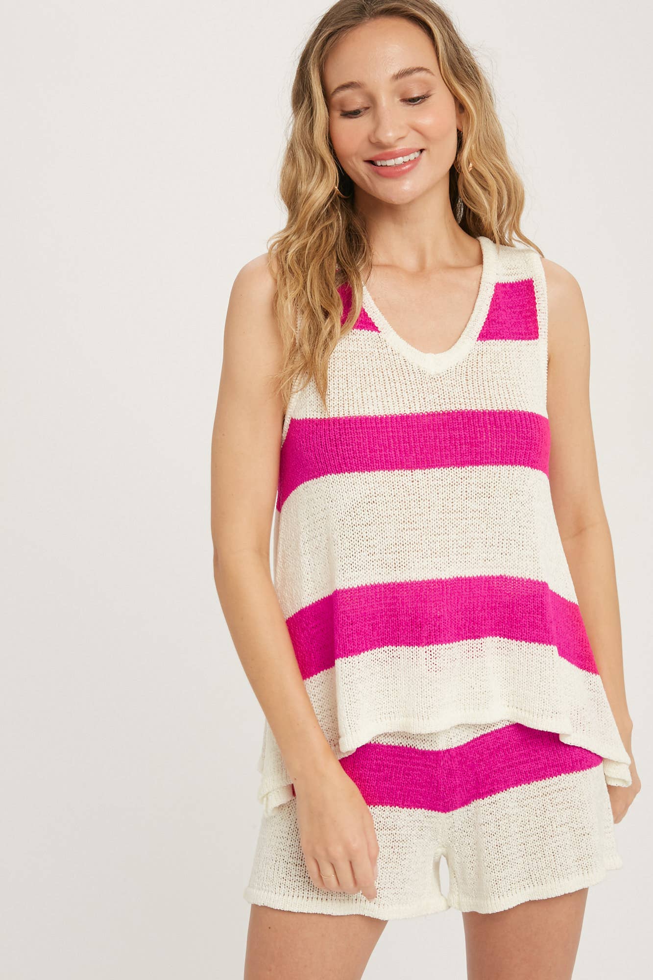 STRIPE KNIT LOUNGE SET