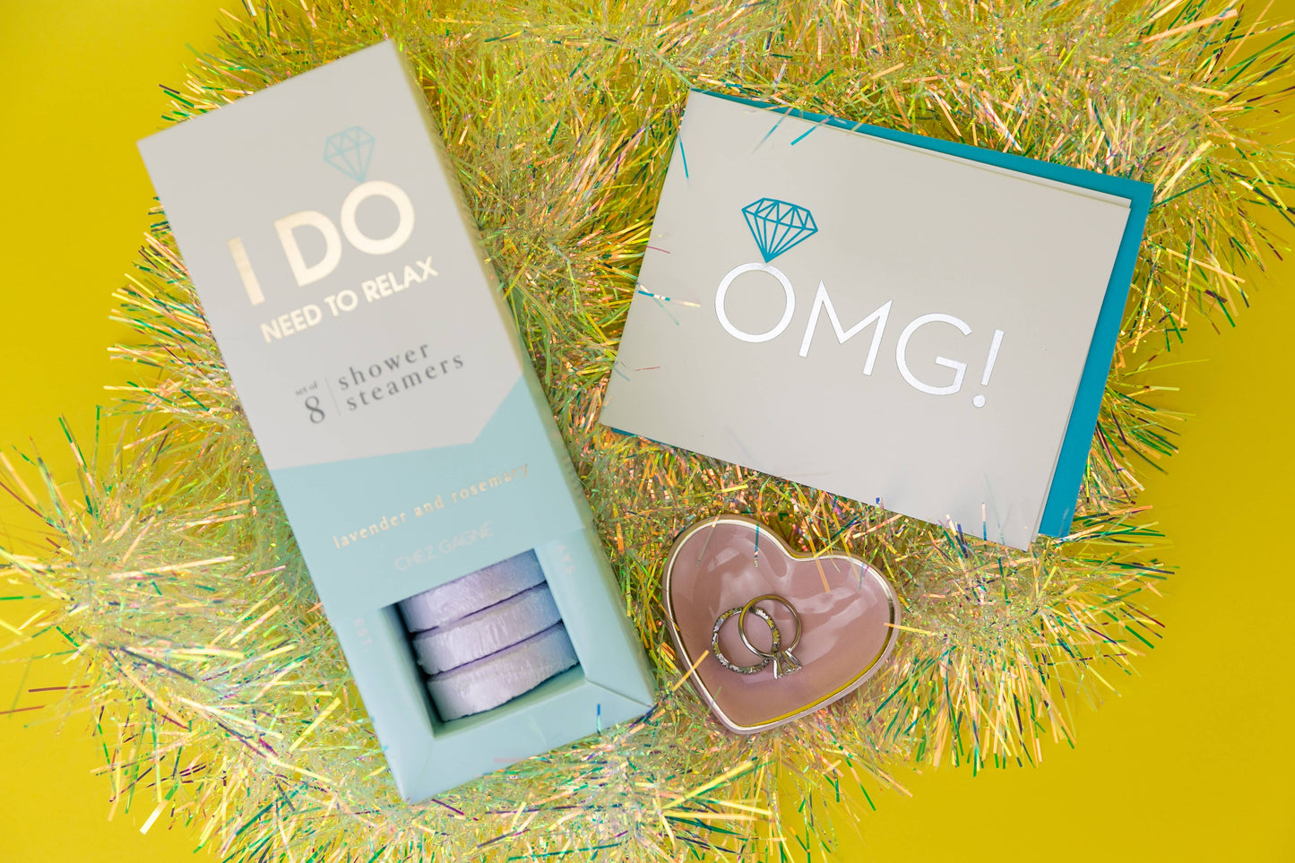OMG! Engagement Ring Letterpress Greeting Card