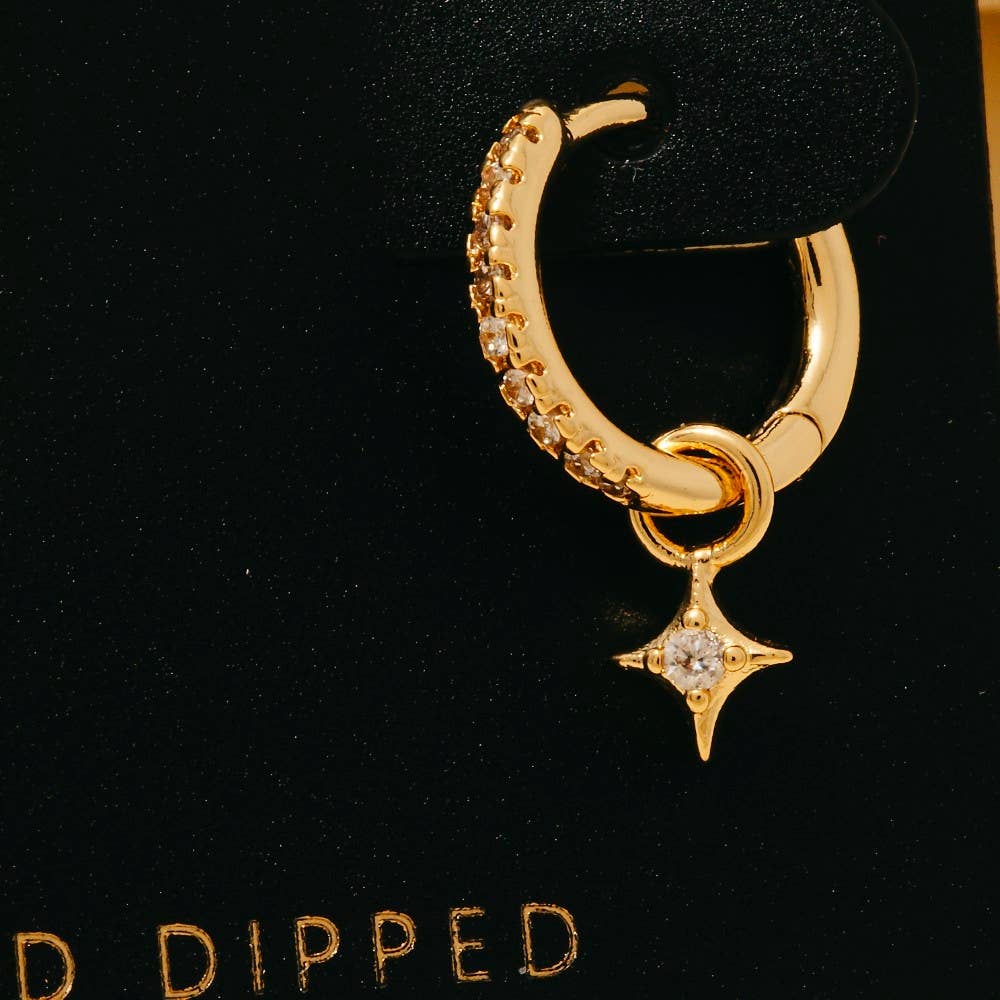 Star Charm Hoop Earrings