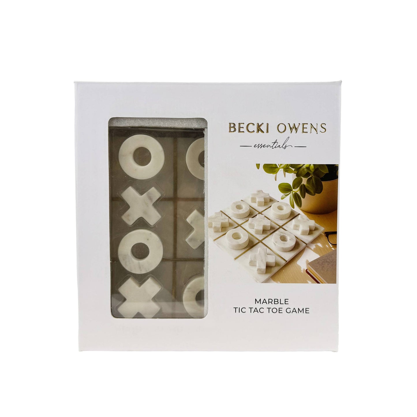 Decorative White Marble Tic Tac Toe
