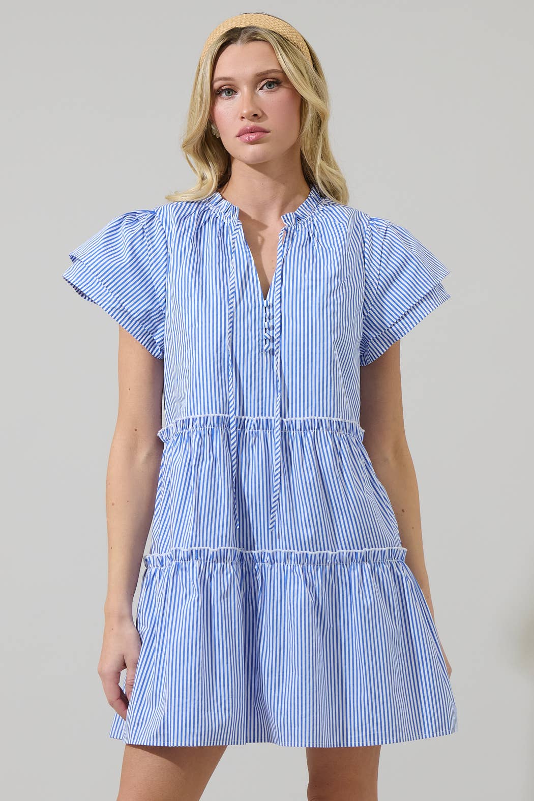 Blues Empire Tiered Mini Dress
