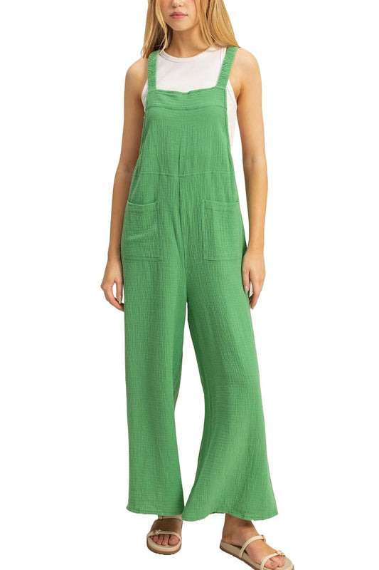 Double Gauze Pocket Overall Jumpsuit