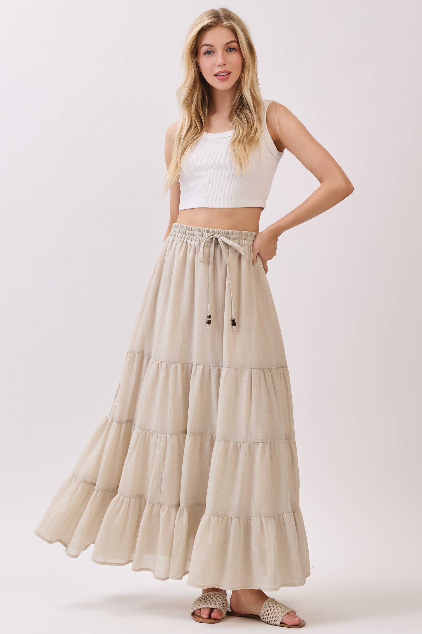 Coconut Tie Maxi Skirt