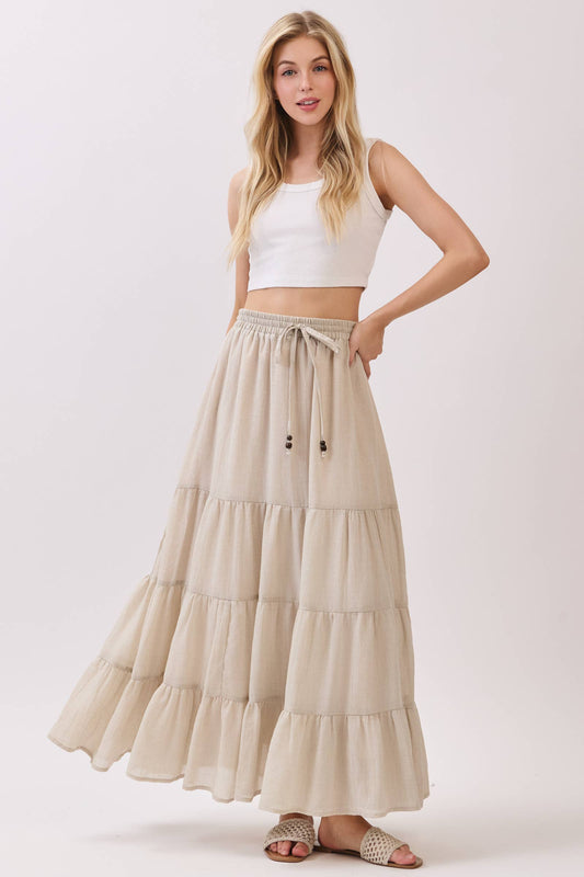 Coconut Tie Maxi Skirt