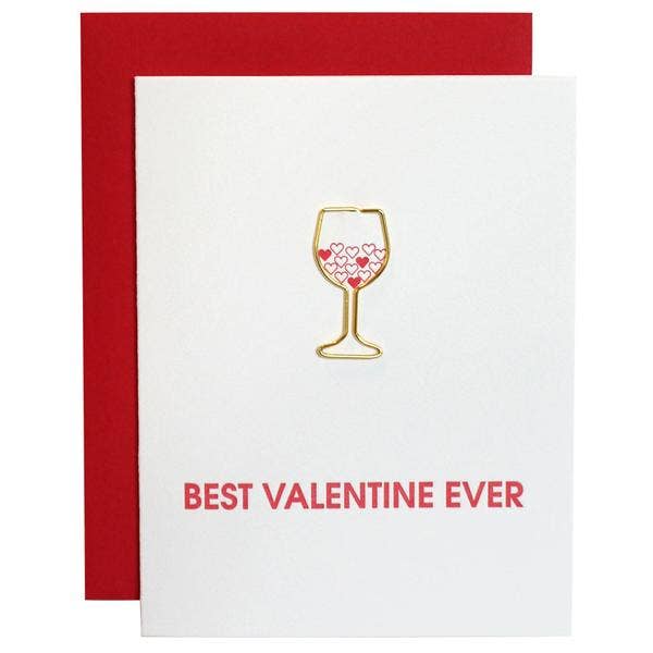 Best Valentine Ever - Wine Paperclip Card