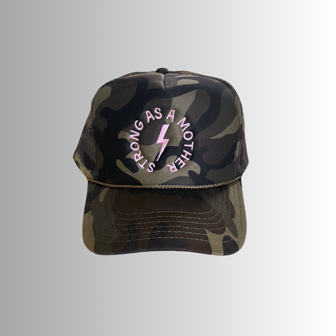 Strong as a mother® Embroidered Trucker Hat - Camo