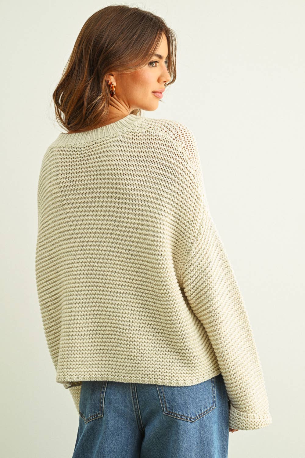ROUND NECK SWEATER KNITTED TOP