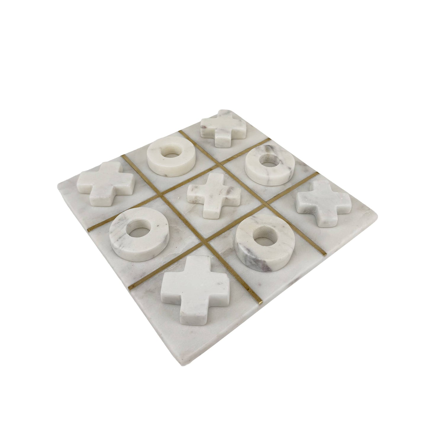 Decorative White Marble Tic Tac Toe