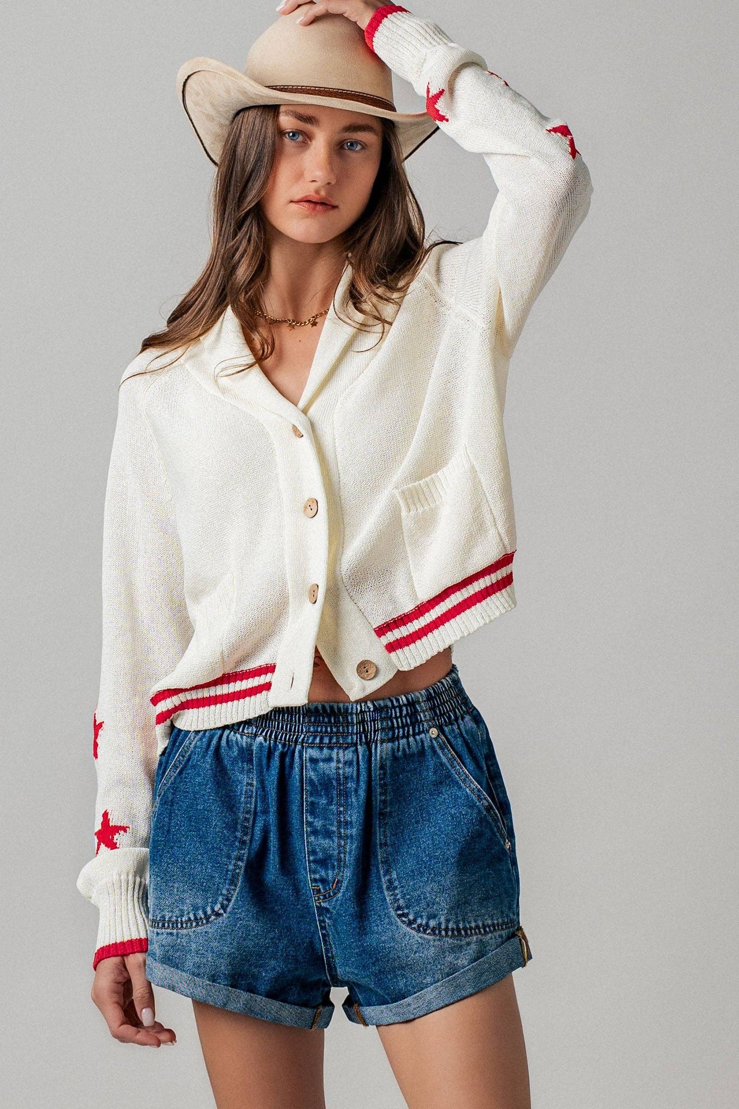 American Flag Knit Cardigan