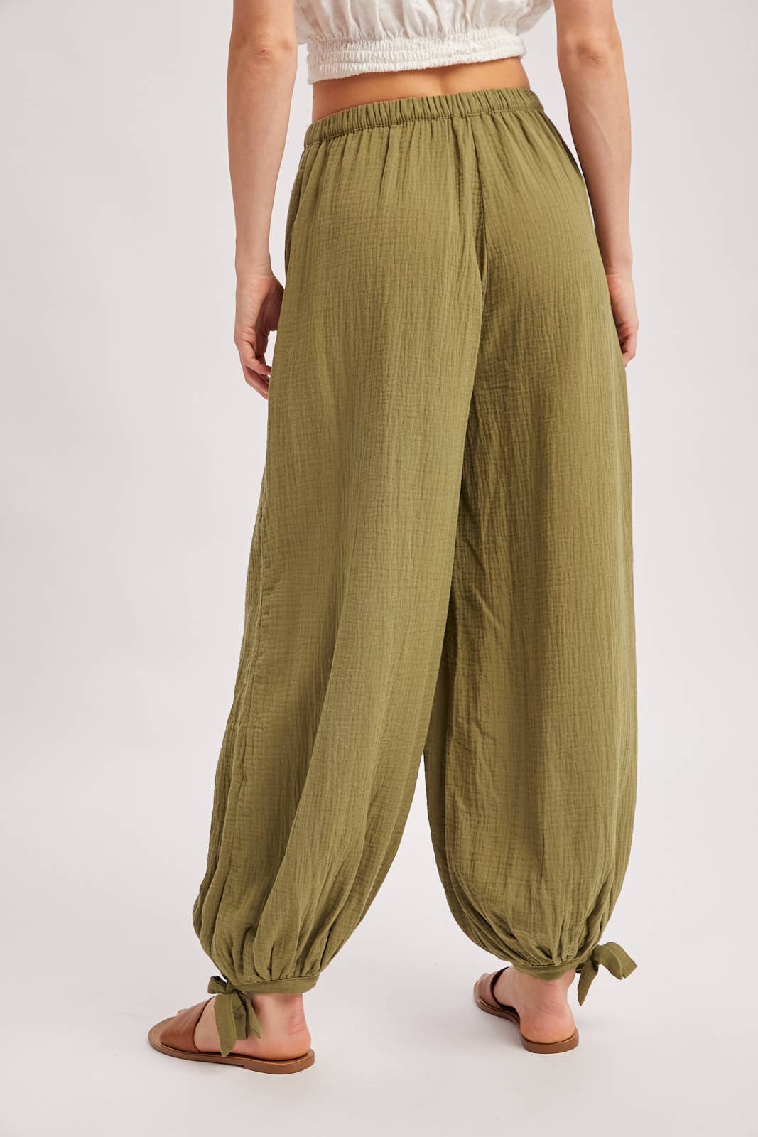 CRINKLED GAUZE JOGGER PANTS