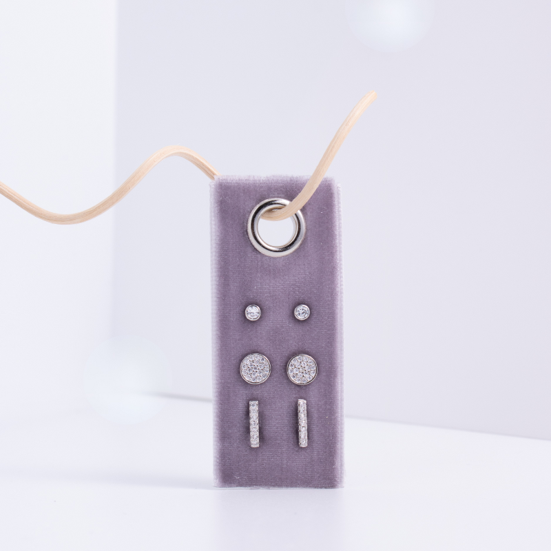 Pave Velvet Stud Set