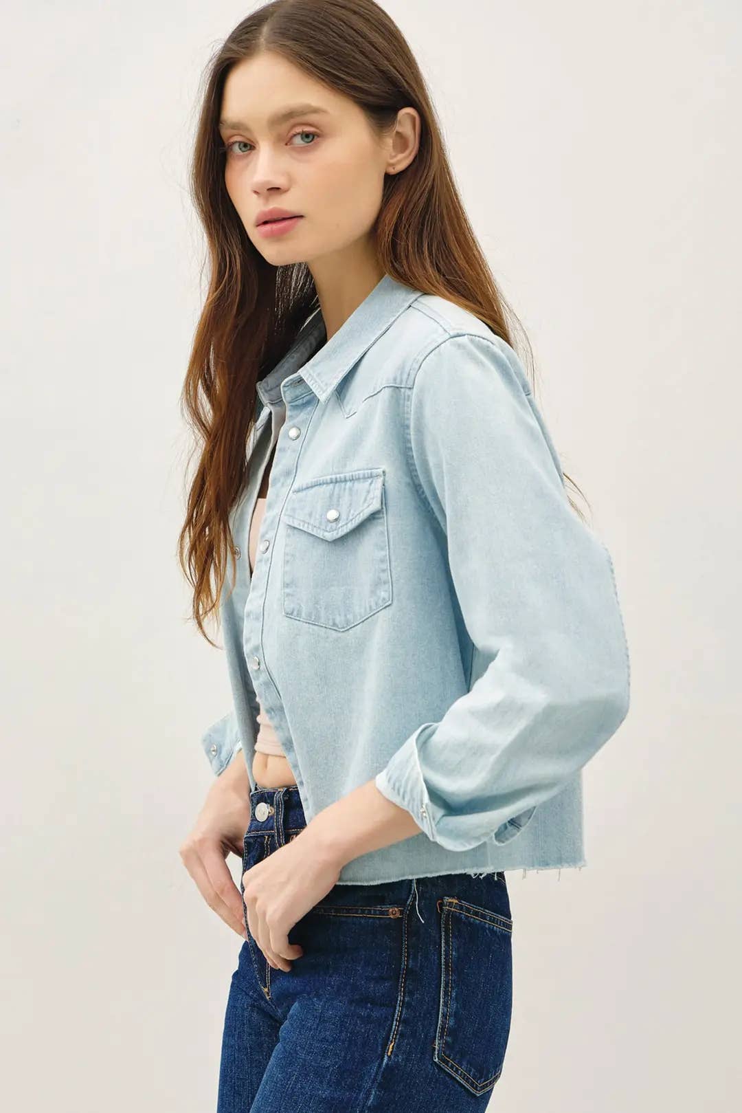 KENNEDY DENIM CROPPED SHACKET