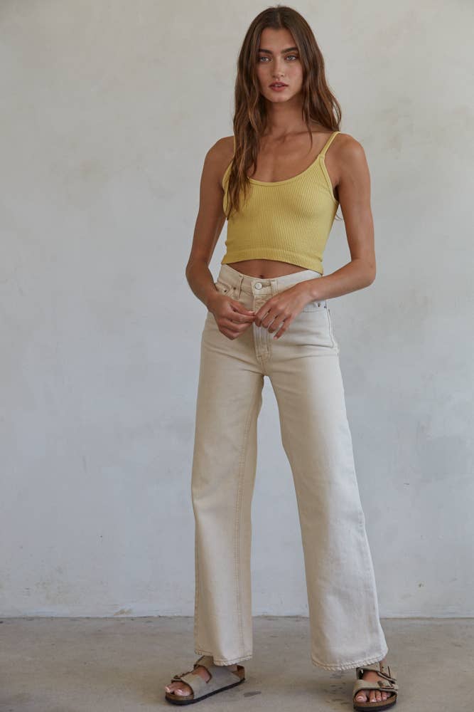 Knit Ribbed Seamless UV Neck Brami