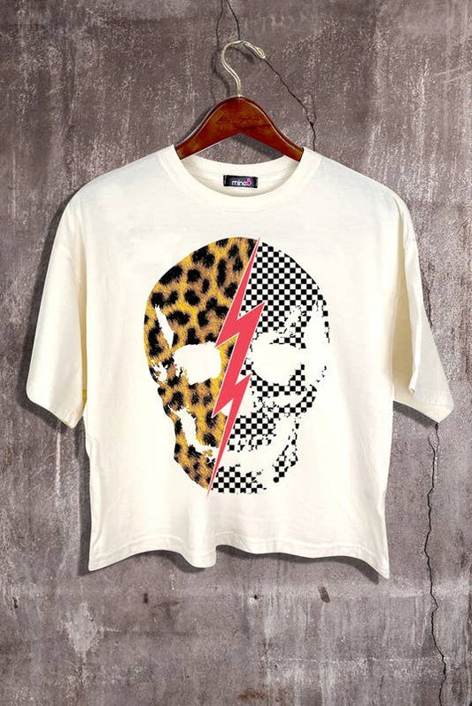 Skull Graphic Crop Tee