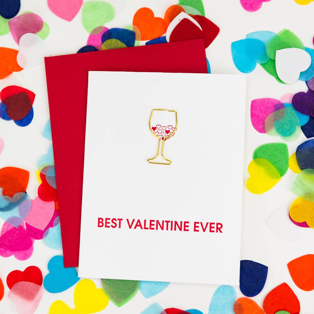 Best Valentine Ever - Wine Paperclip Card
