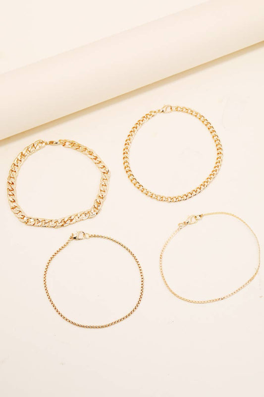 Multi Assorted Chain Link Bracelet