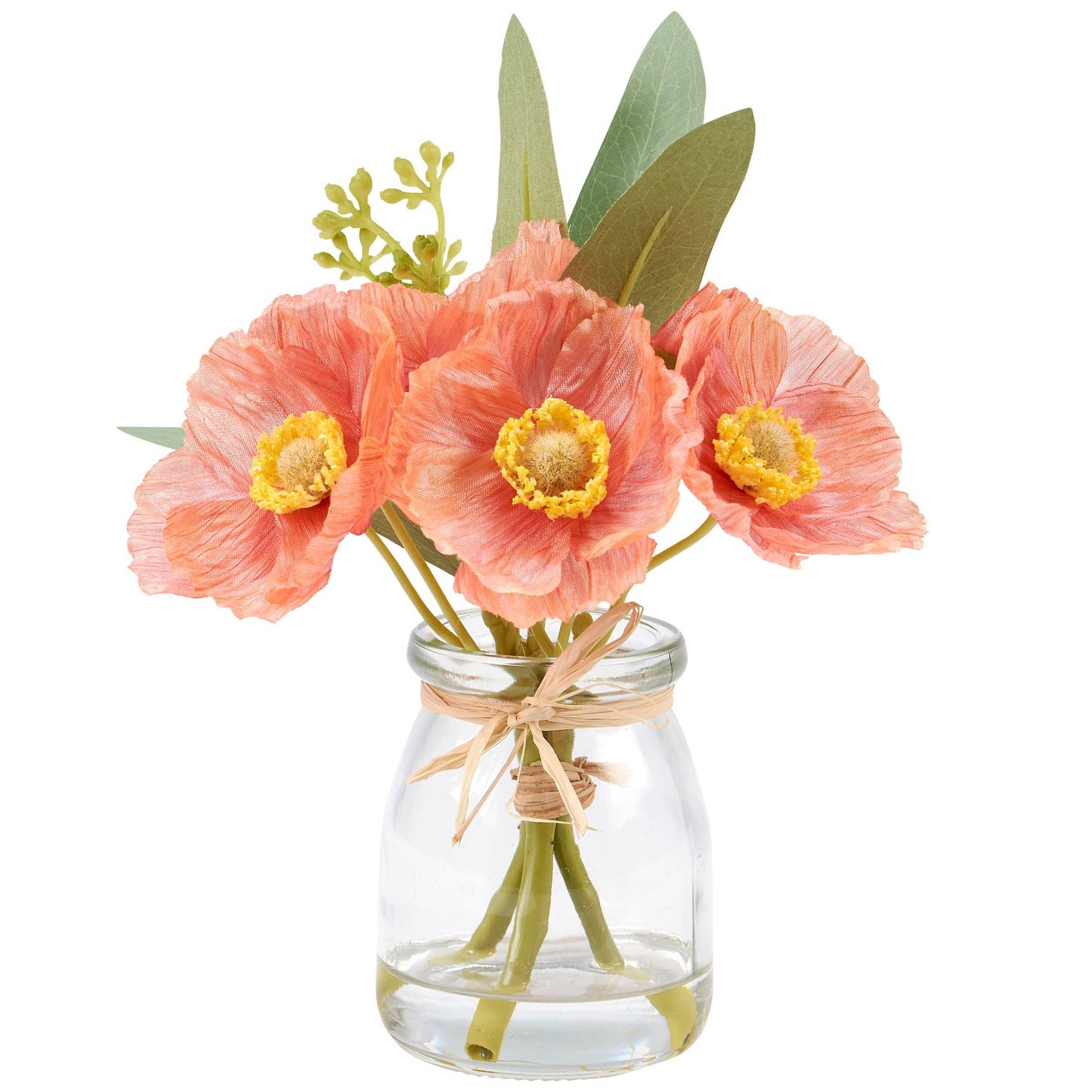 Peach Poppies Vase
