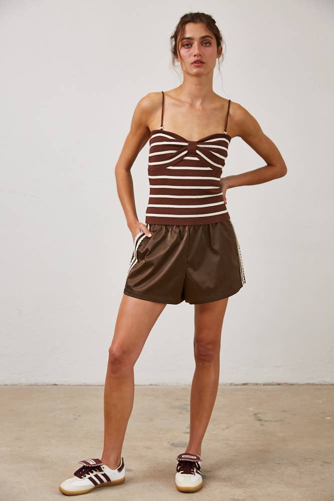 Striped Removable Strap Tank Top